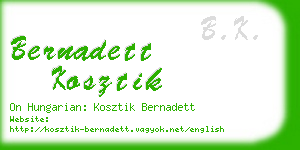 bernadett kosztik business card